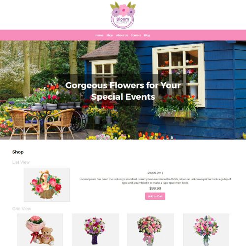 Bloom Flower Shop WooCommerce Theme