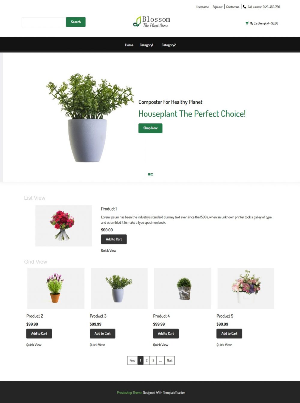 Blossom - The Plant Store Prestashop Theme