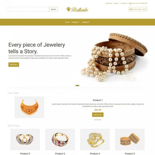 Brillanto Jewellery Store Prestashop Theme