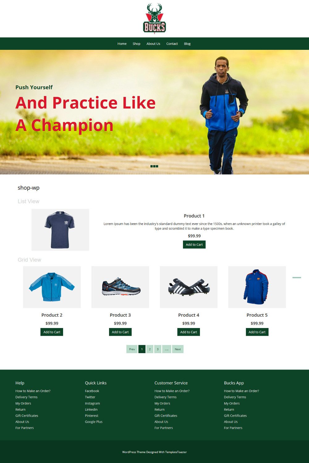 Bucks Sport Sports Items WooCommerce Theme