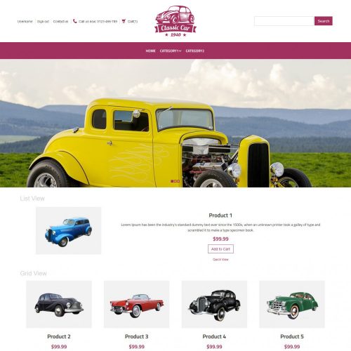 Classic Car Automobile PrestaShop Theme