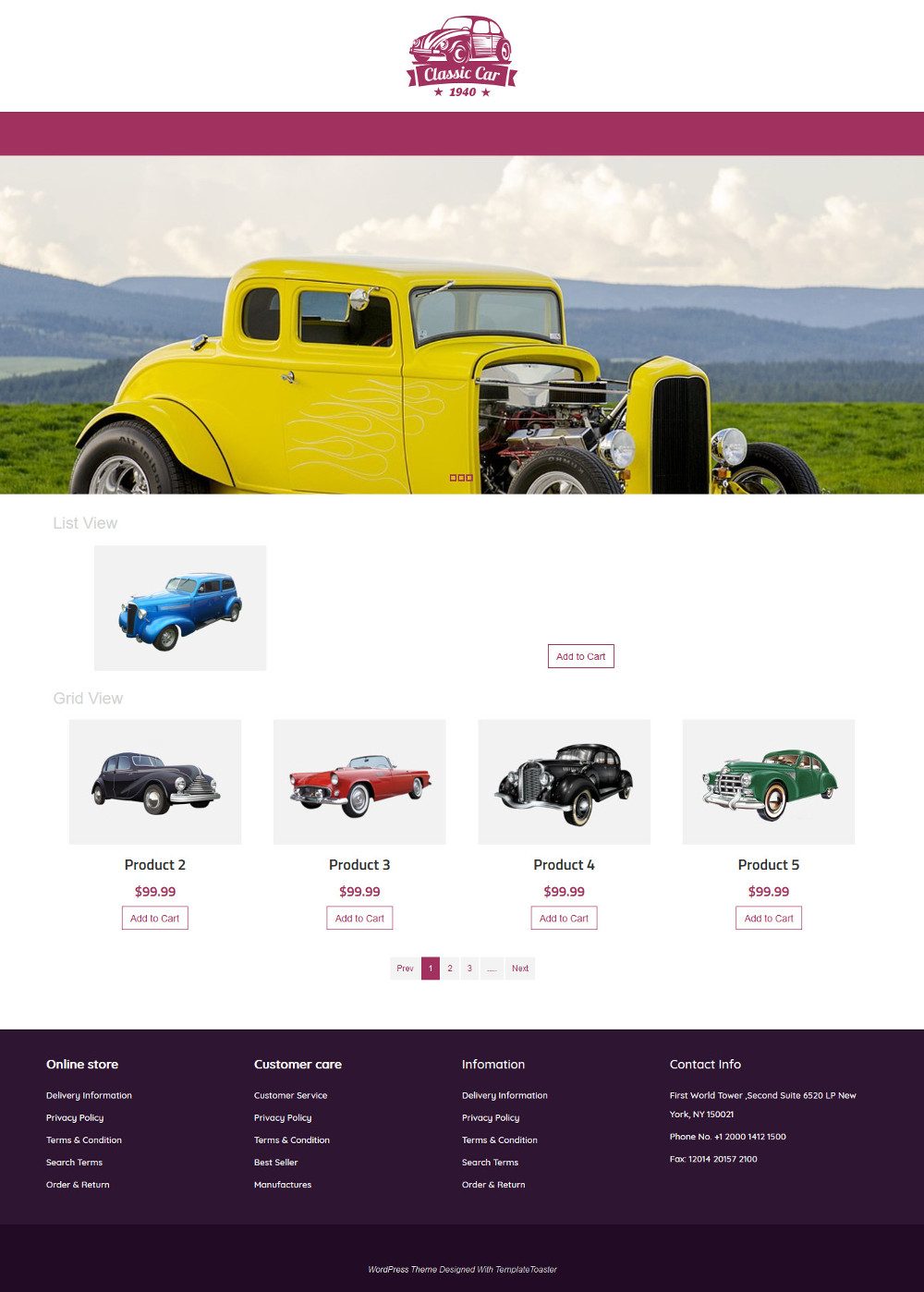 Classic car Automobile WooCommerce Theme