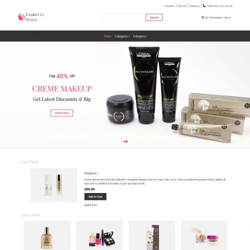 Cosmetic Store - Beauty Shop PrestaShop Theme