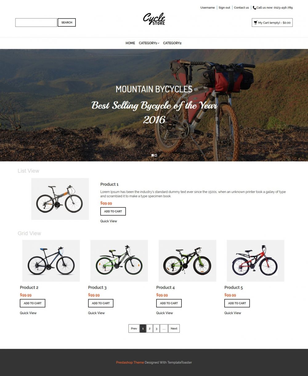 Cycle Store - PrestaShop Theme