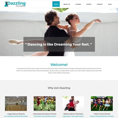 Dazzling Dance Academy - WordPress Theme for Dance Academy
