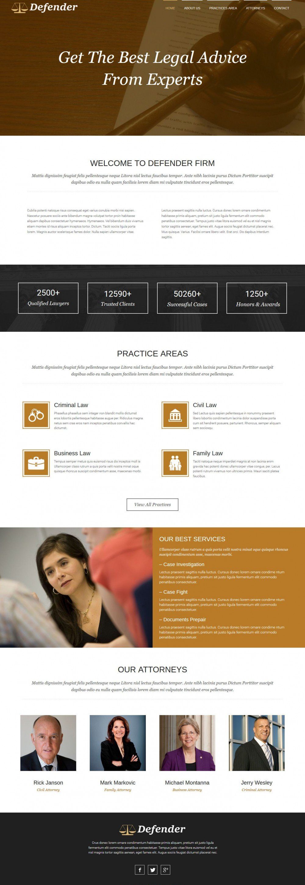 Defender - Responsive WordPress Theme for Laywers