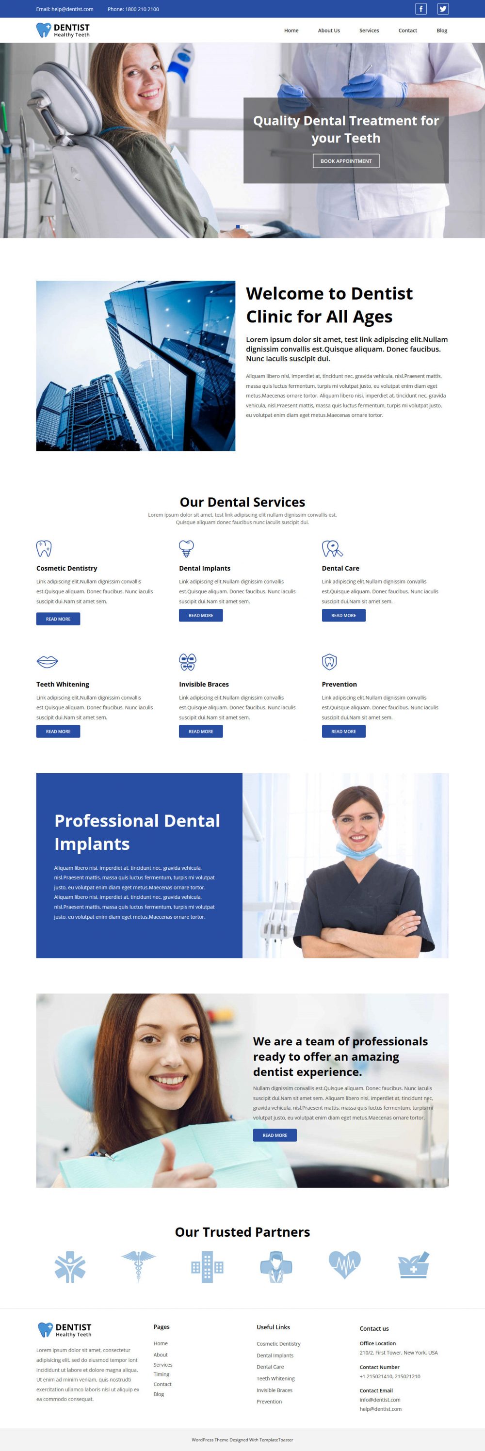 Dentist And Doctor Free WordPress Theme