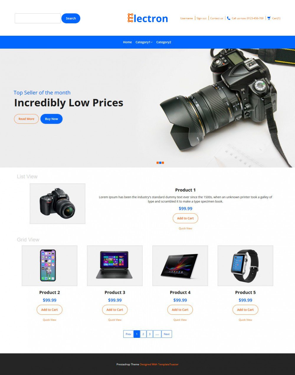 Electron Electronic Store Prestashop Theme