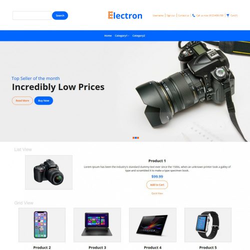 Electron Electronic Store Prestashop Theme