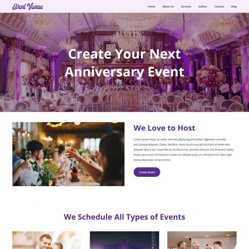 Event Venue Event Management Free WordPress Theme
