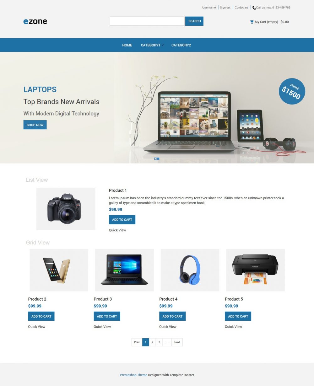 Ezone - Electronic Shop PrestaShop Theme