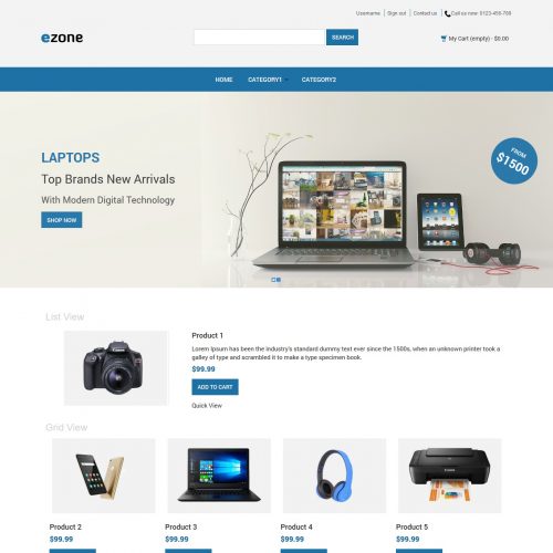 Ezone - Electronic Shop PrestaShop Theme