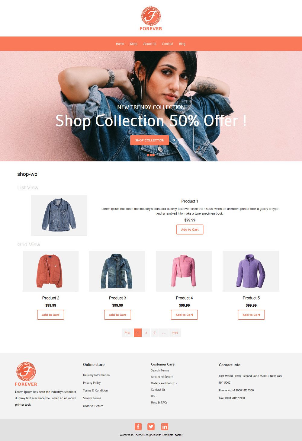 Forever - Online Cloth Store WooCommerce Theme - TemplateToaster