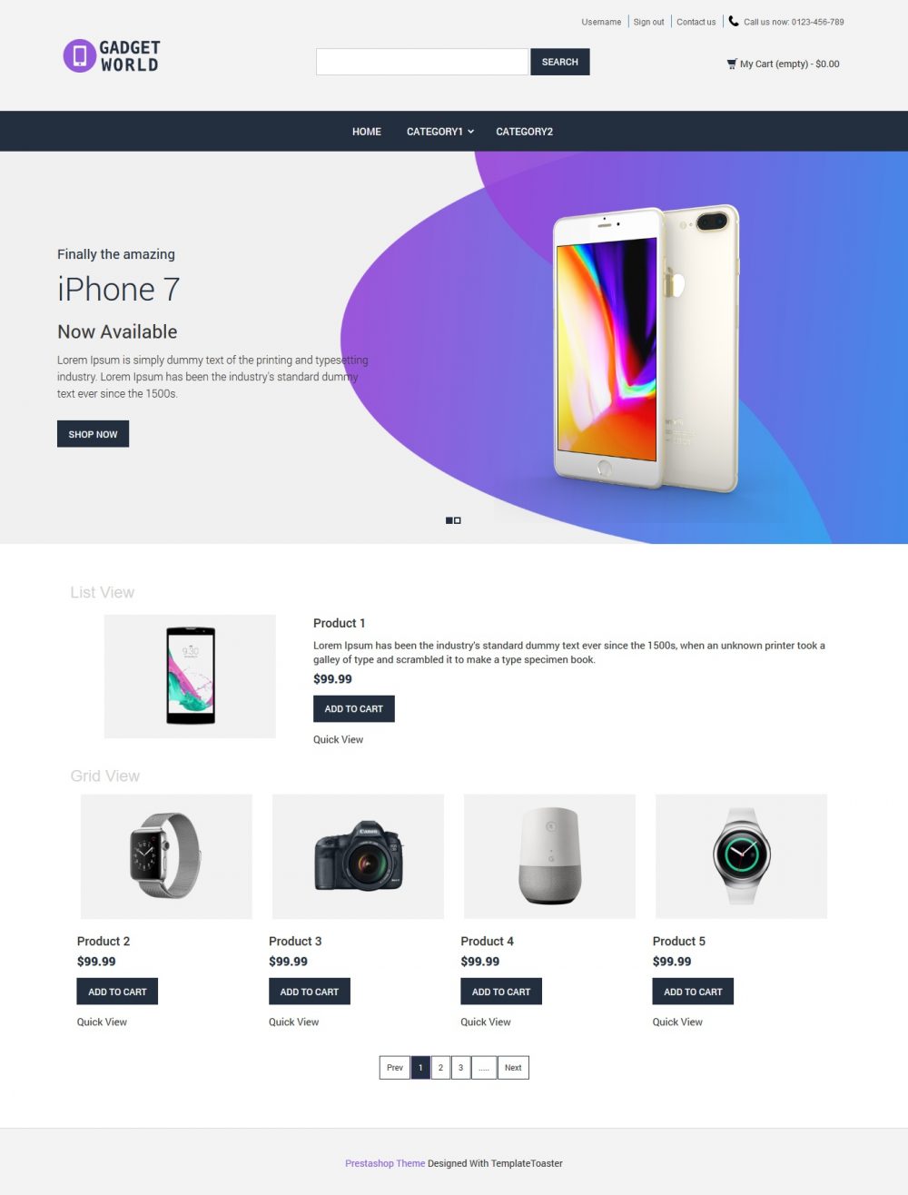 Gadget World - Gadget Shop Prestashop Theme