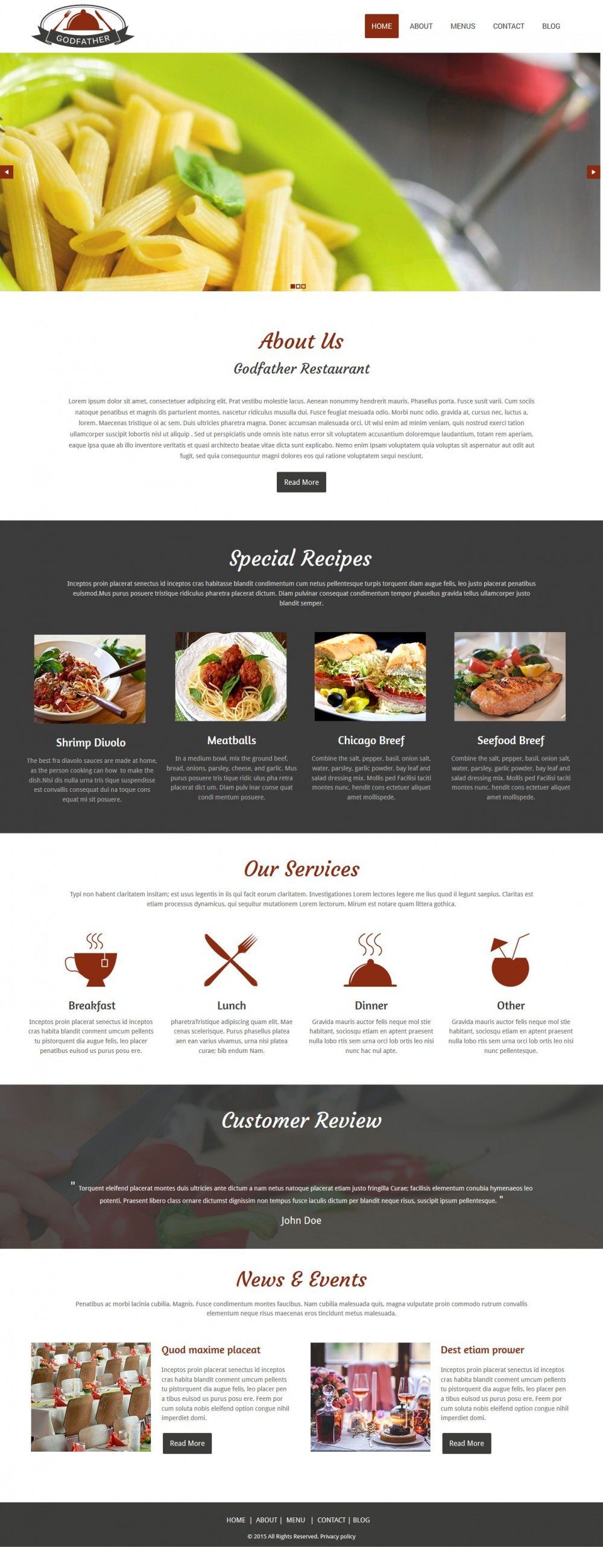Godfather - WordPress Theme for Cafe/Restaurant