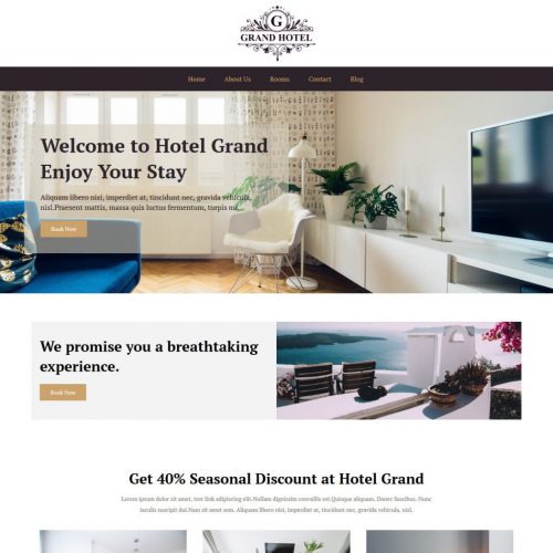 Grand Hotel Hotels And Resort Free WordPress Theme