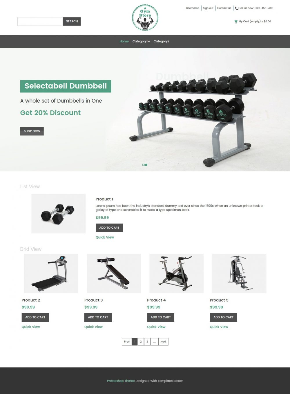 Gym Store - Fitness Equipment Shop PrestaShop Theme