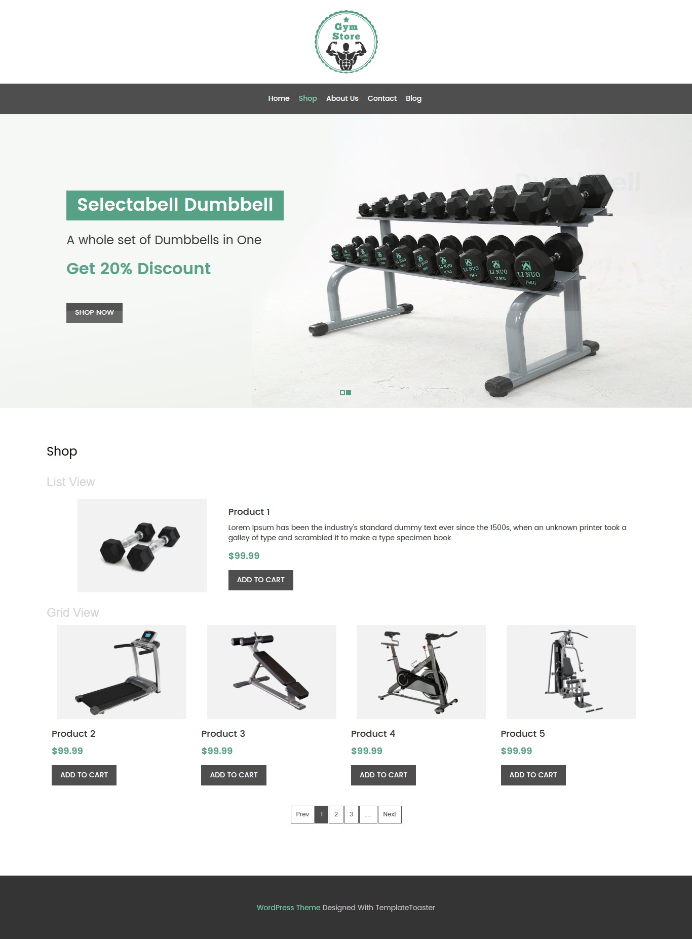 Viool Migratie koken Gym Store - Fitness Equipment Shop WooCommerce Theme - TemplateToaster
