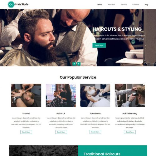 Hairstyle Barber Shop Free Joomla Template