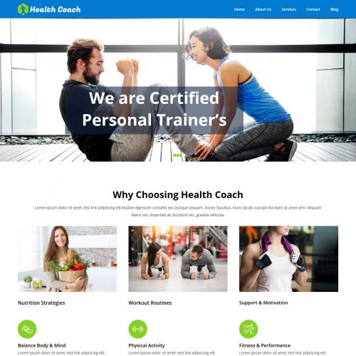 Health Coach Free Joomla Template For Health Industry
