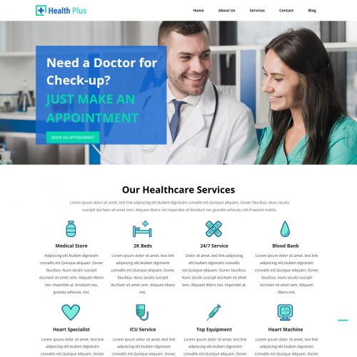 Health Plus Free WordPress Theme For Health Industry