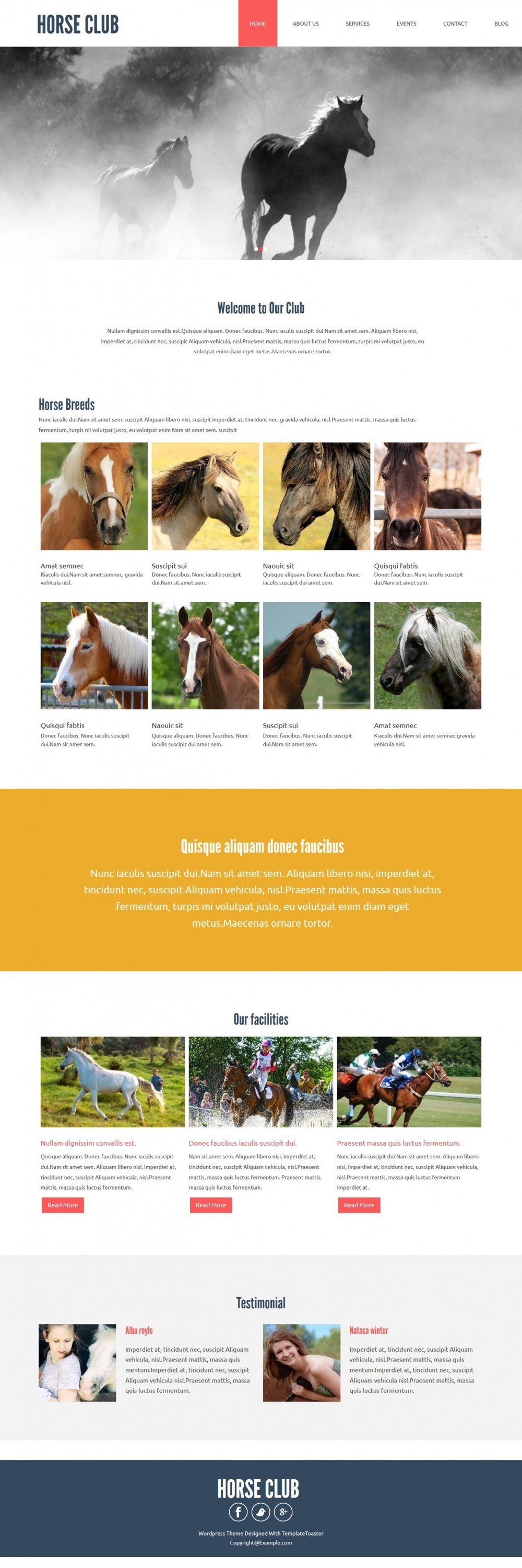 Horse Club - WordPress Theme