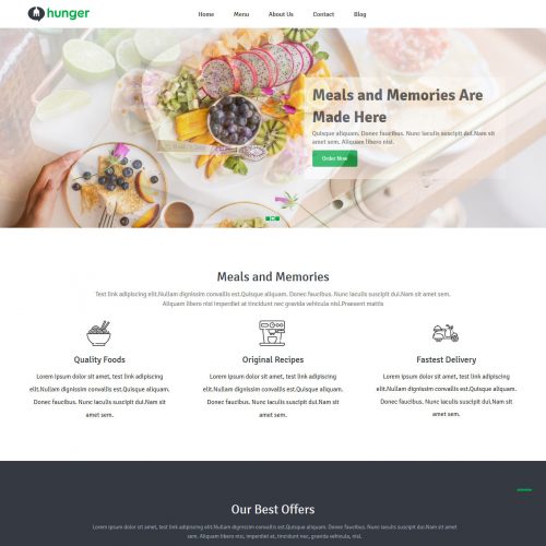 Hunger Free Joomla Template For Restaurants