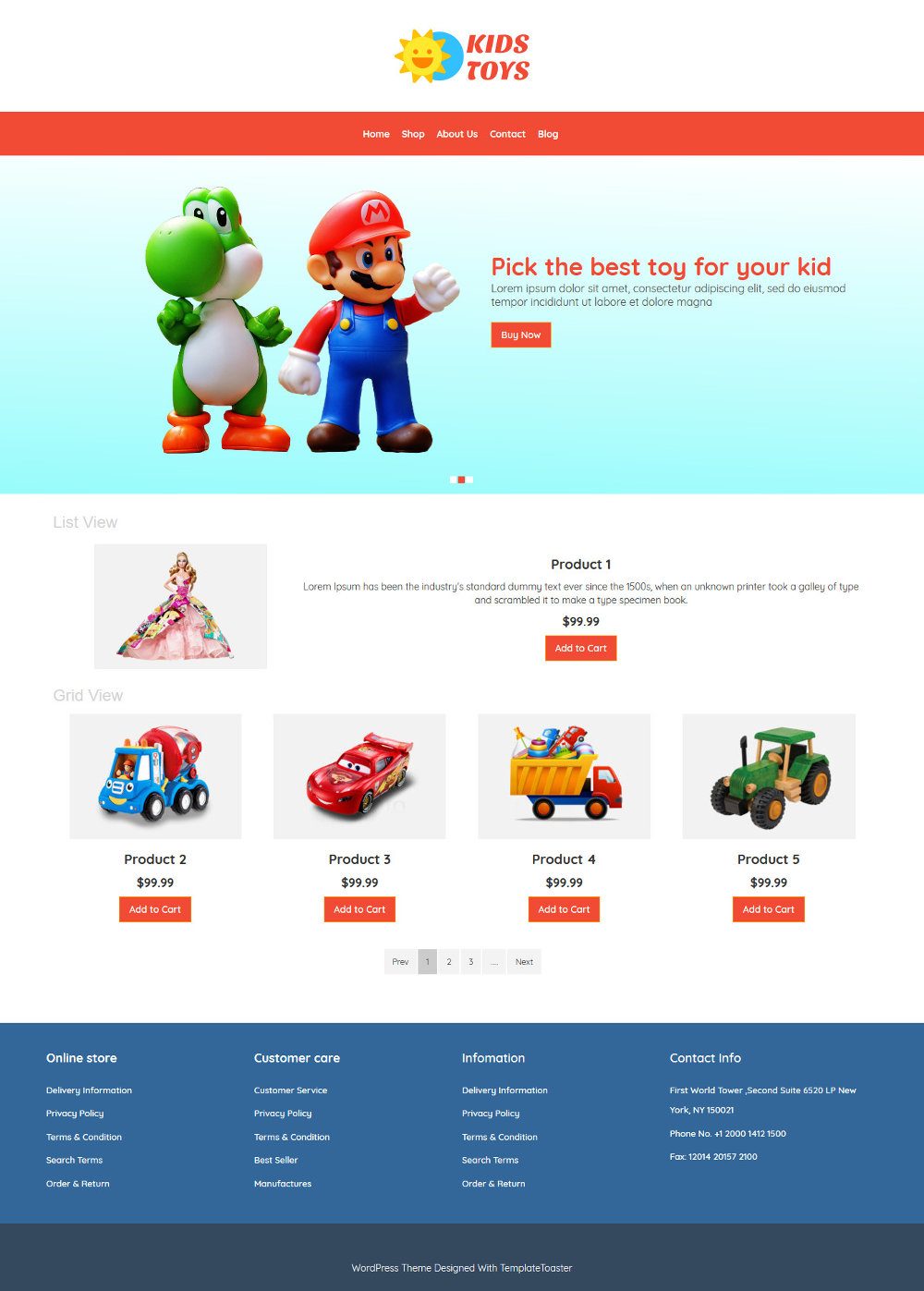 Kids Toys Store WooCommerce Theme