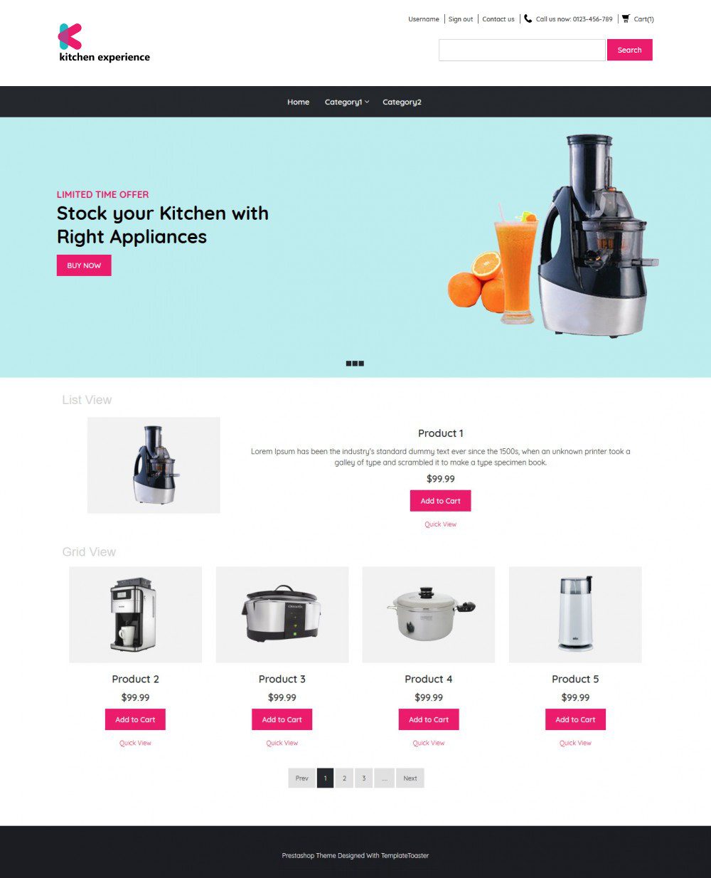 Kitchen Experience Kitchen Appliances PrestaShop Theme