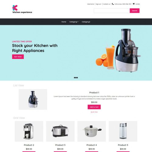 Kitchen Experience Kitchen Appliances PrestaShop Theme