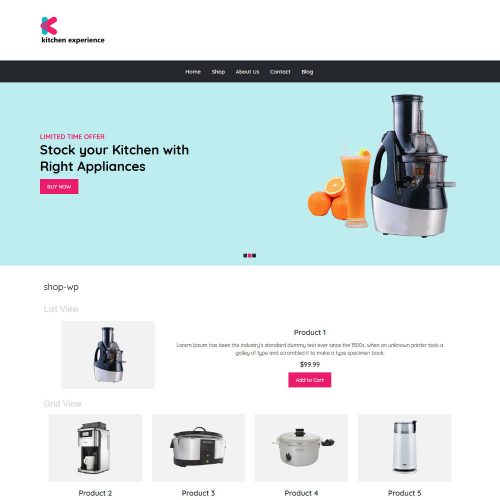 Kitchen Experience Kitchen Appliances WooCommerce Theme