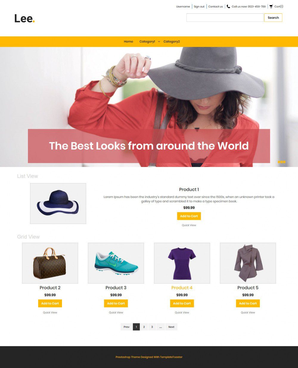 Lee Clothing Store Prestashop Theme