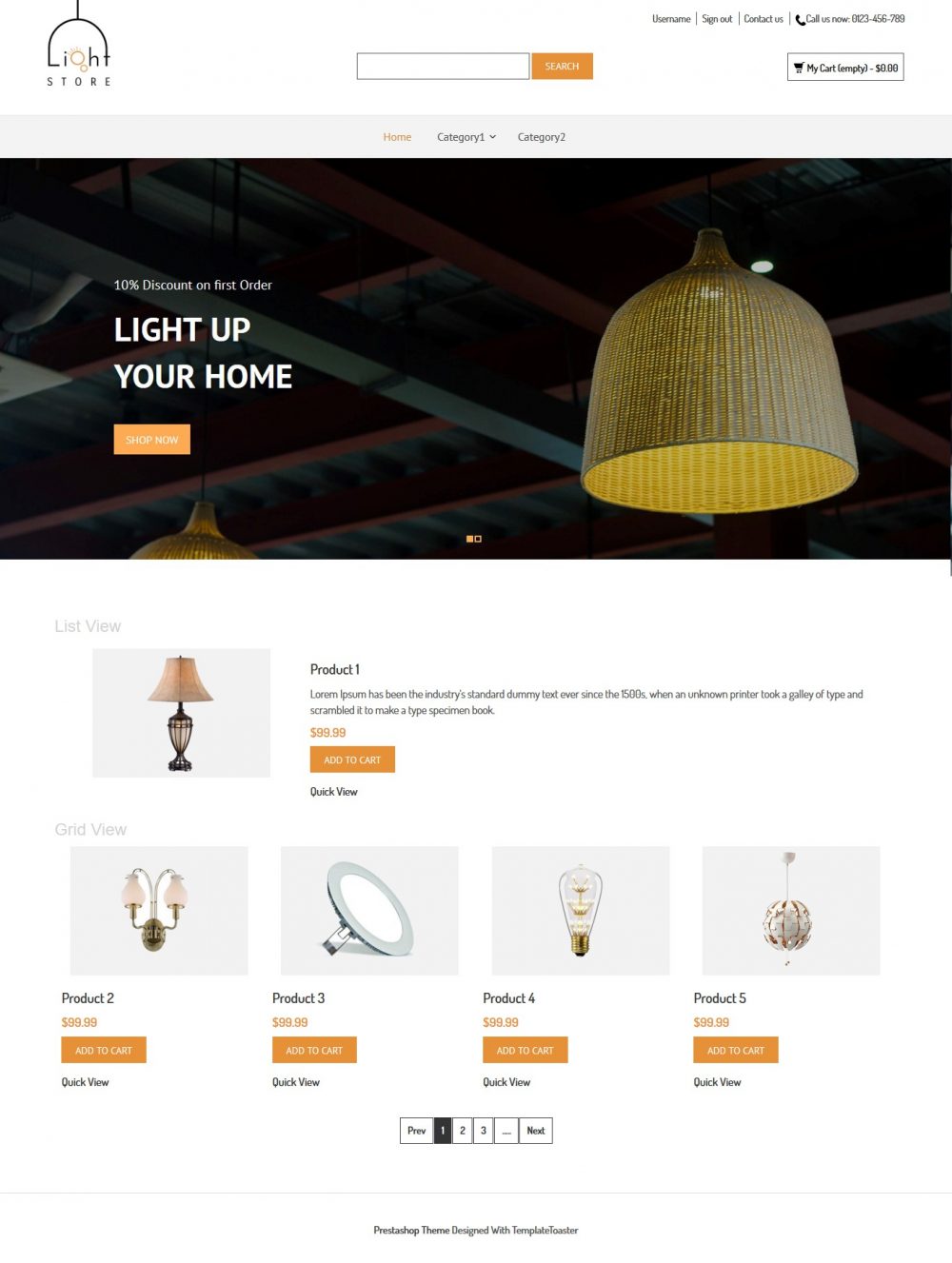 Light Store PrestaShop Theme