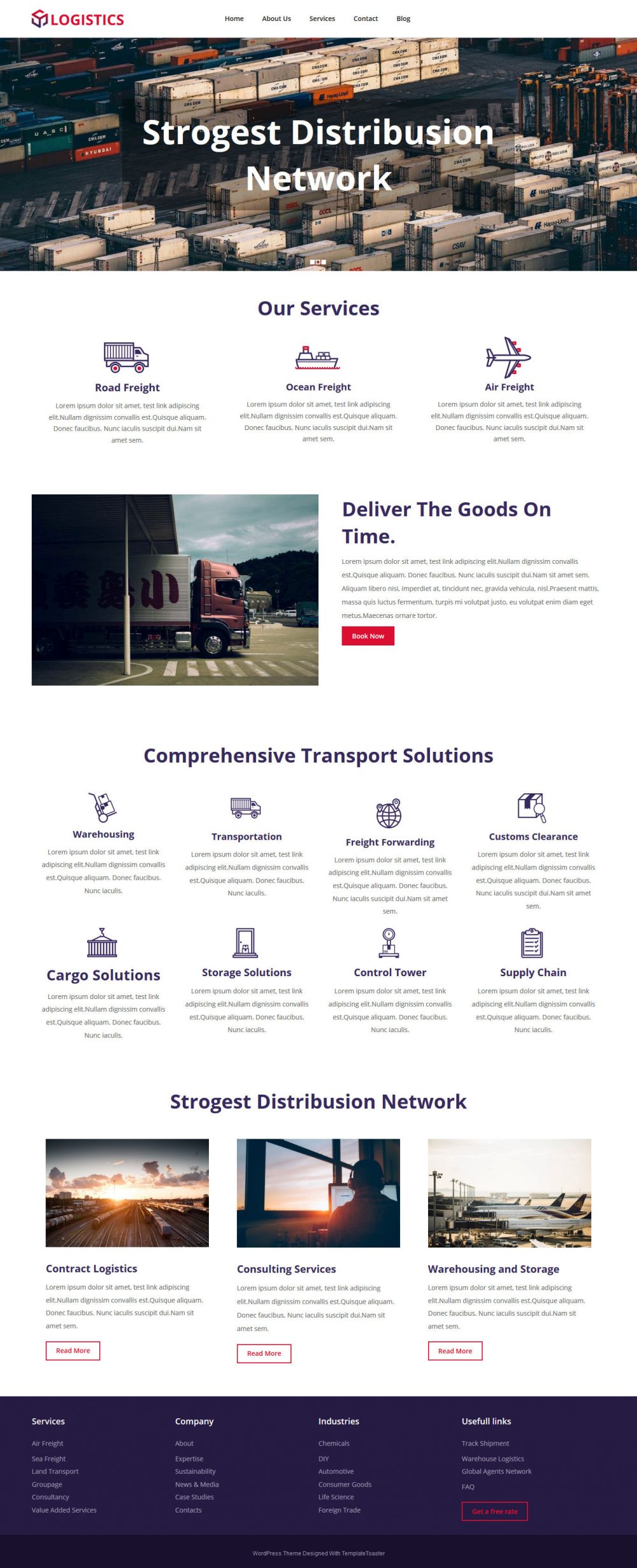 Logistics Company Free Joomla Template