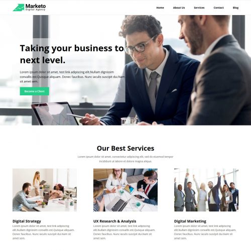 Marketo Marketing Consultancy Services Free WordPress Theme