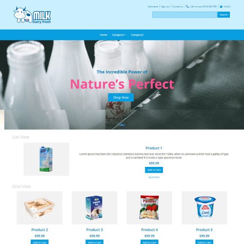 Milk Dairy Fresh Dairy Products PrestaShop Theme