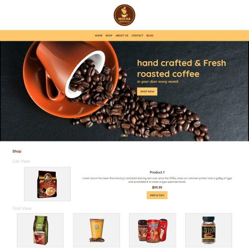 Mocha Coffee Shop WooCommerce Theme