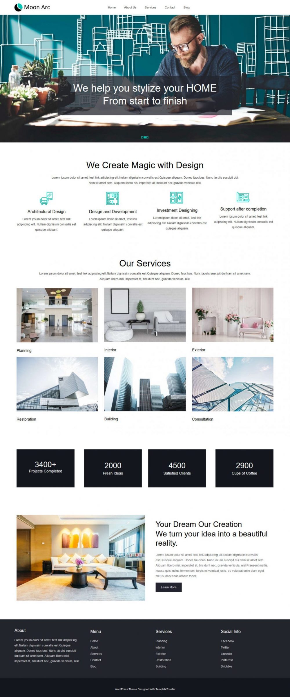 Moon Arc Interior Design Studio Free Joomla Template