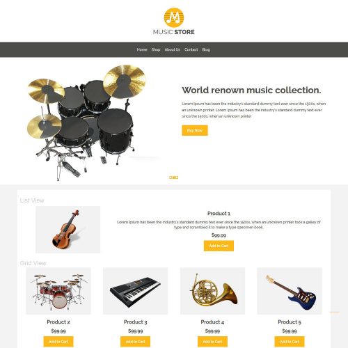 Music Store Music Instruments WooCommerce Theme