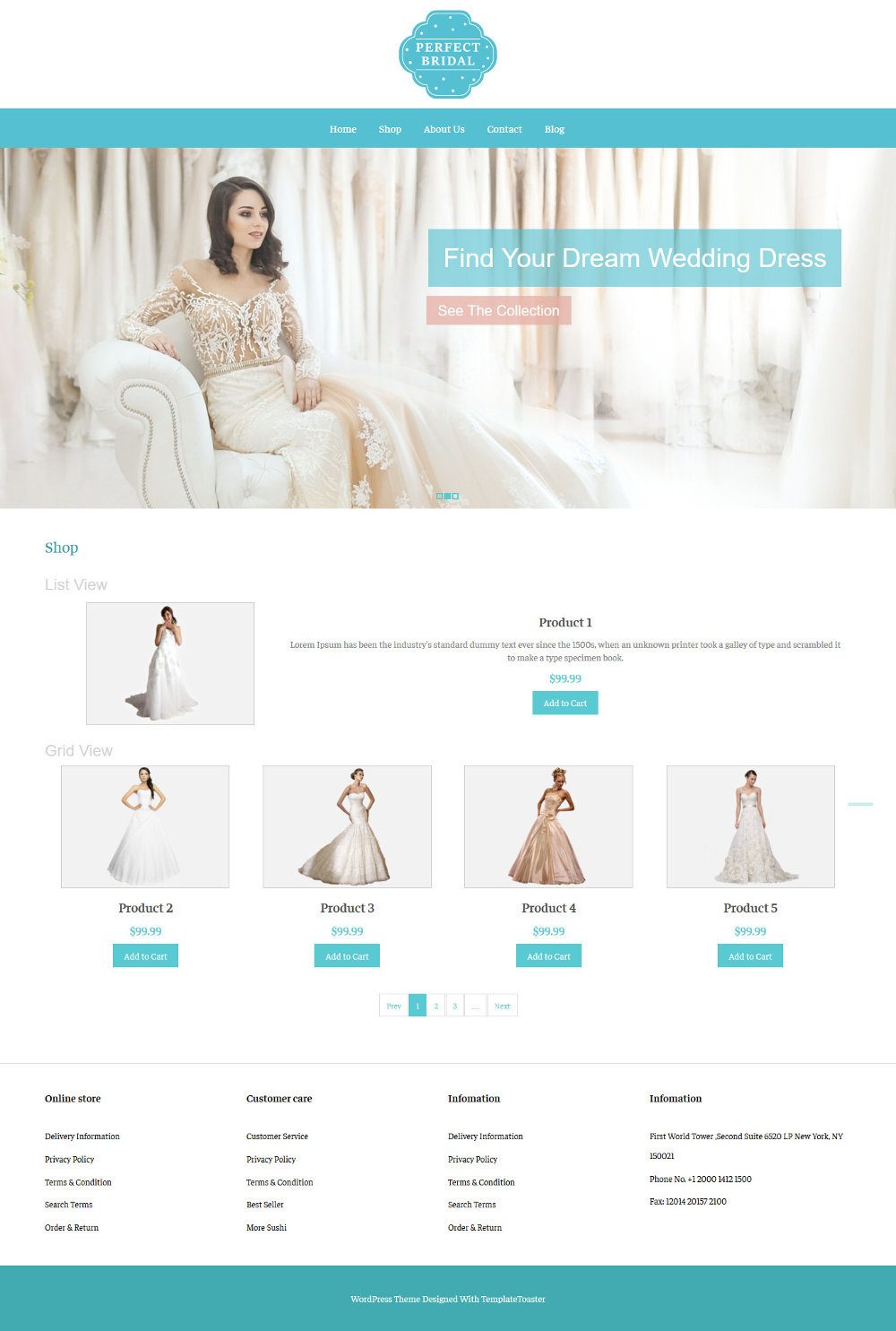 Perfect Bridal Wedding Dresses WooCommerce Theme