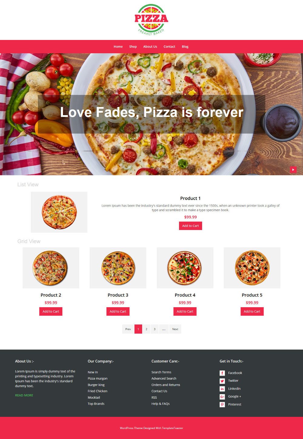 Pizza Store WooCommerce Theme