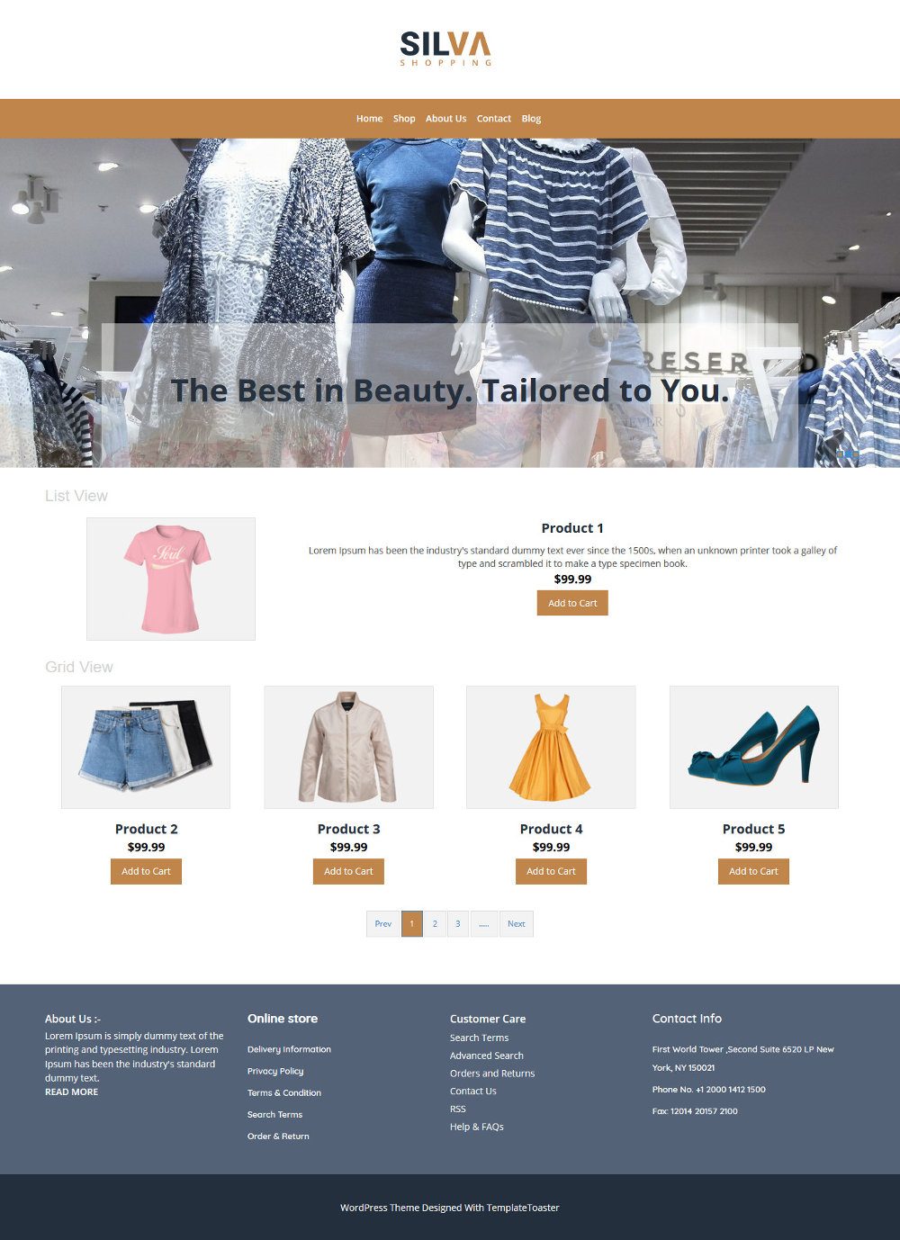 Silva Clothing Store WooCommerce Theme