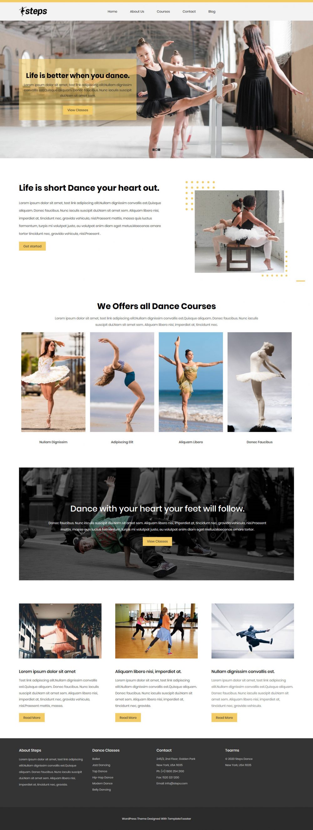 Steps Dance School Free Joomla Template