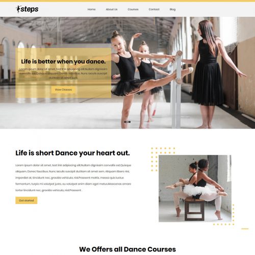 Steps Dance School Free WordPress Theme
