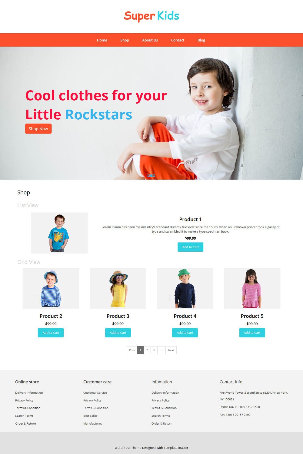 Super Kids Clothing WooCommerce Theme