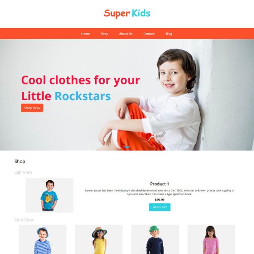 Super Kids Clothing WooCommerce Theme