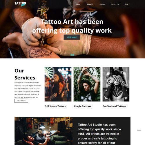 Tattoo Art Tattoo Studio Free Joomla Template