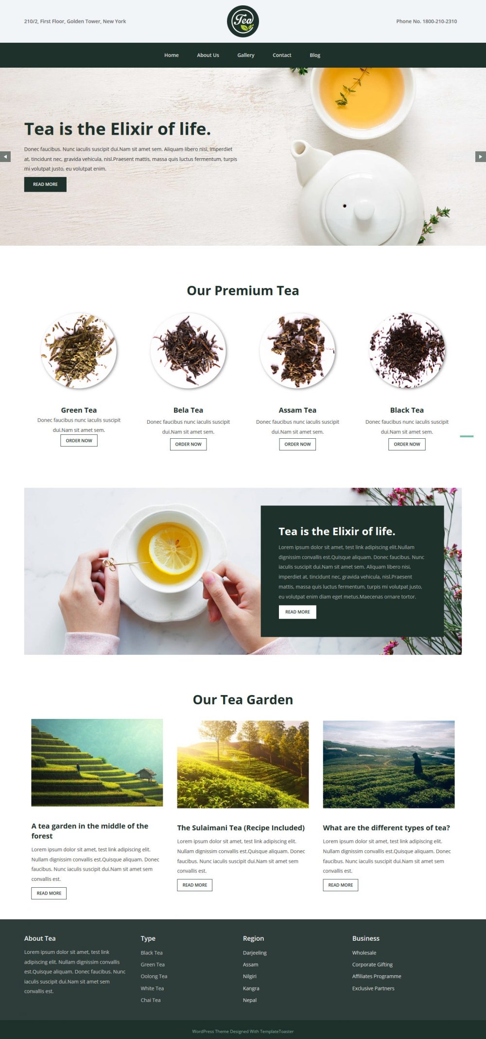 Tea And Coffee Company Free WordPress Theme
