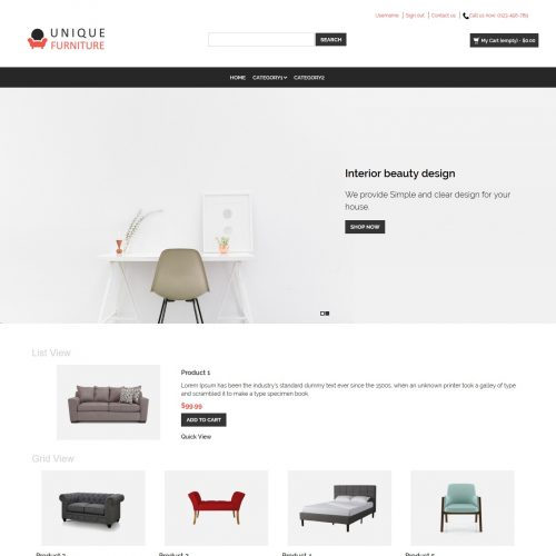 Unique Furniture - Furniture Shop PrestaShop Theme