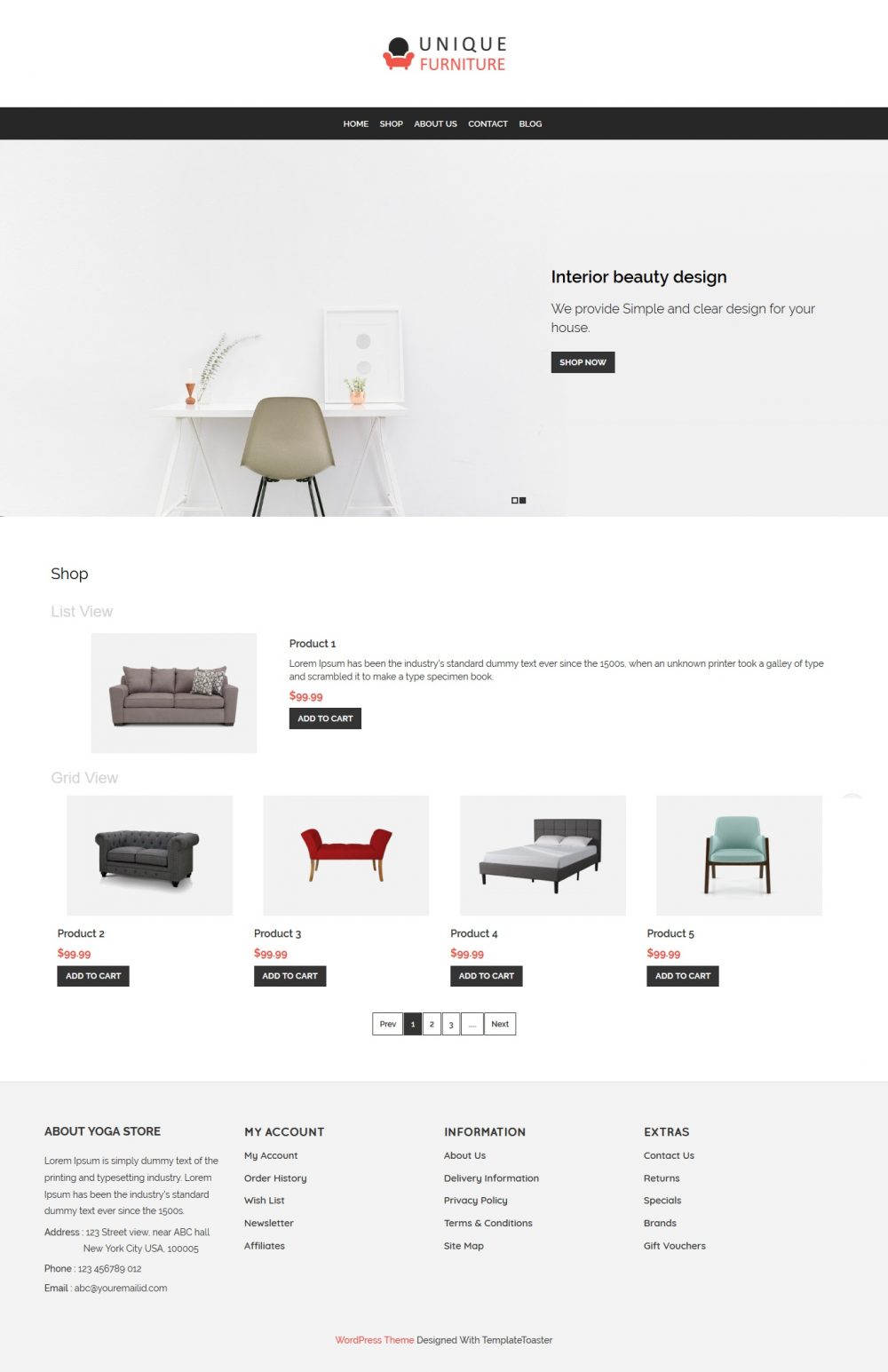 Unique Furniture - Furniture Shop WooCommerce Theme